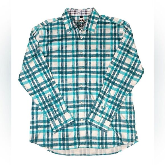 NWT Scully Signature Soft Series Western Shirt Pearl Snaps Plaid Men's Large - Picture 3 of 11